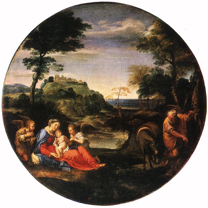 CARRACCI, Annibale Rest on Flight into Egypt ff Sweden oil painting art
